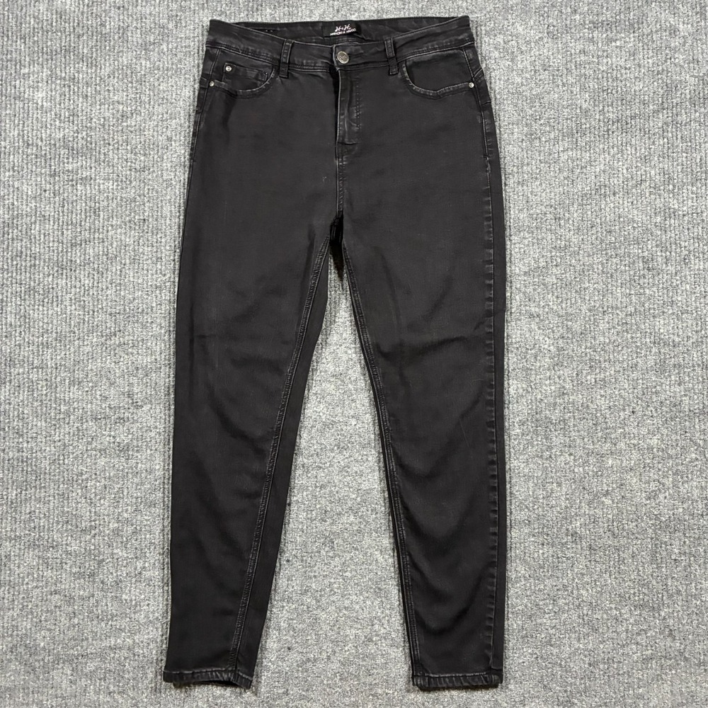 Harmony & Havoc Womens Skinny Jeans Size 12 Black Denim Stretch Mid Rise